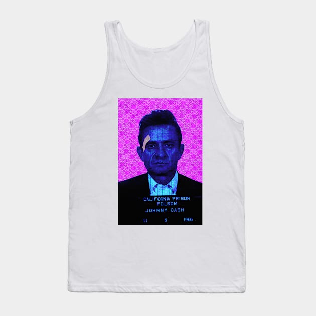 Johnny Cash Mugshot Tank Top by SABREart